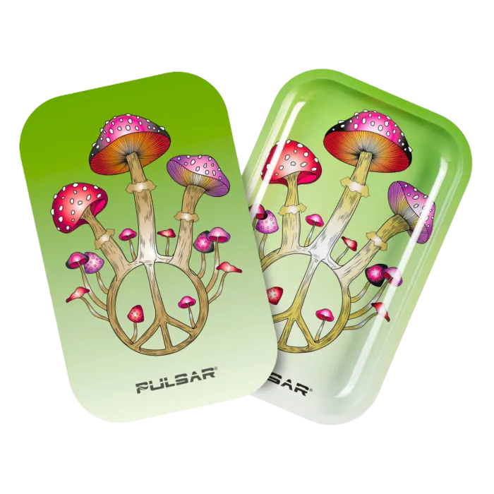 PULSAR METAL TRAY W/LID - PEACE N SHROOMS