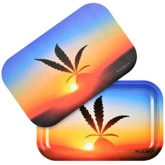 PULSAR METAL TRAY W/LID - LEAFY SUNSET