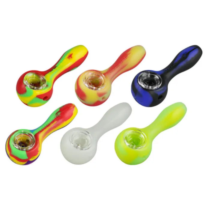PULSAR RIP SERIES SILICONE HAND PIPE W/ GLASS BOWL