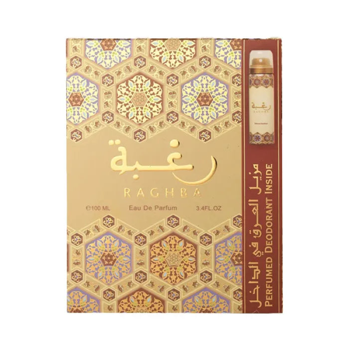 LATTAFA RAGHBA PARFUM SPRAY UNISEX 100ML 3.4OZ+1.7 OZ