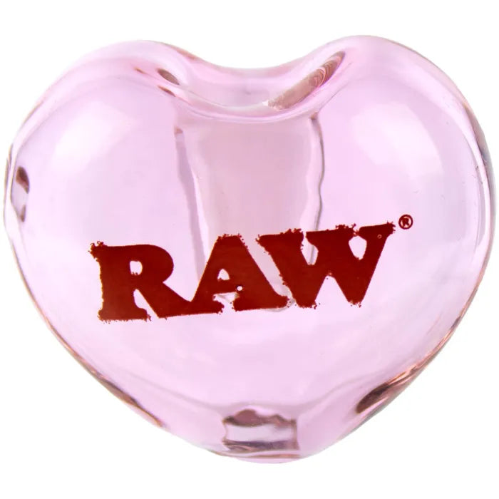 RAW PINK GLASS HEART CONE HOLDER