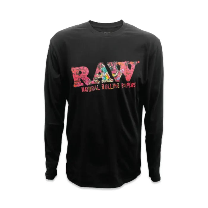 RAW LONG SLEEVE BLACK SHIRT W/ GHOST SHRIMP