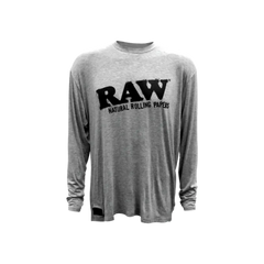 RAW LONG SLEEVE GREY SHIRT W/ BLACK LOGO 22126