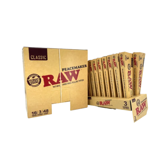 RAW UNDEFINED PRE-ROLL PEACEMAKER CONE 3PK