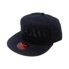 RAW POKER HAT BLACK ON BLACK FLAT BRIM SNAPBACK HAT