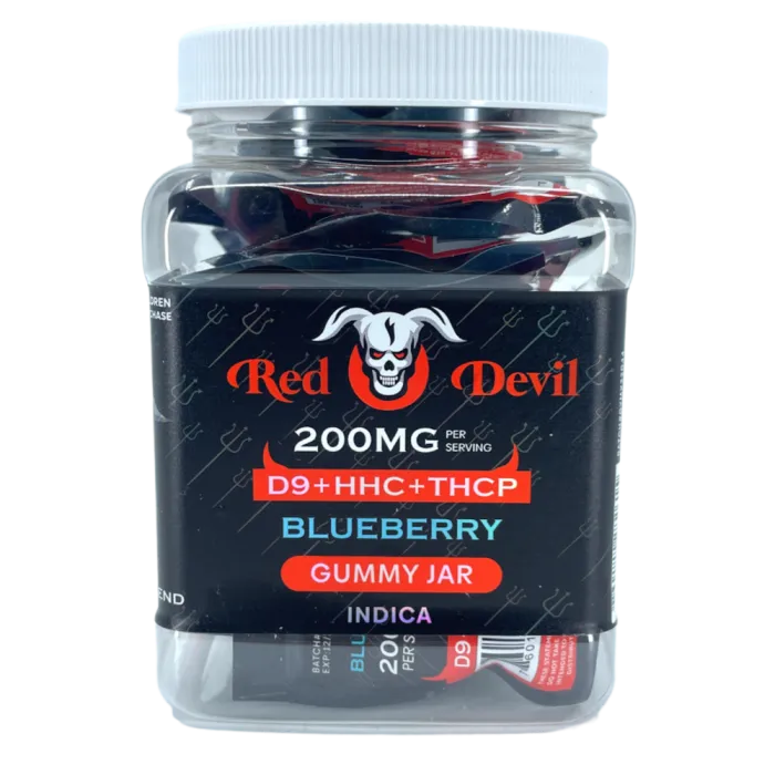 RED DEVIL GUMMY JAR 200MG D9 HHC THCP 25CT