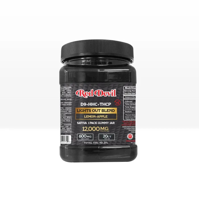 RED DEVIL LIGHTS OUT BLEND DUAL GUMMIES SINGLE JAR 12000MG 20PC