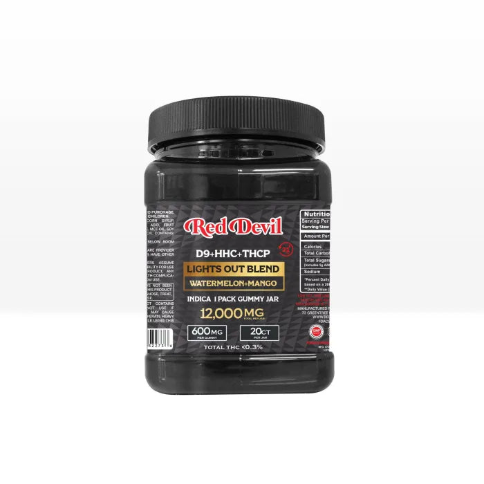 RED DEVIL LIGHTS OUT BLEND DUAL GUMMIES SINGLE JAR 12000MG 20PC