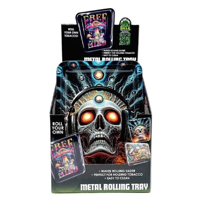 SMOKEZILLA METAL ROLLING TRAY 25482 6CT - ASSORTED