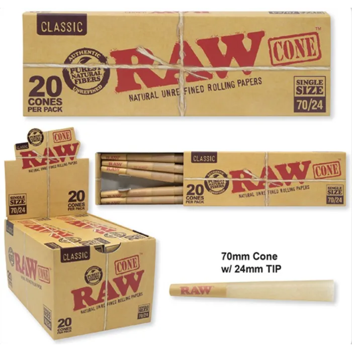 RAW CLASSIC 70/30MM CONES 20PK