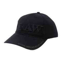 RAW POKER HAT BLACK ON BLACK CURVED BILL ADJUSTABLE STRUCTURED HAT