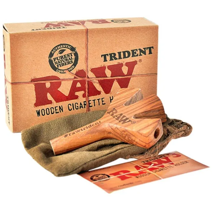 RAW TRIDENT WOODEN HOLDER