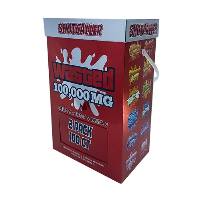 SHOTCALLER WASTED BOX GUMMIES D9 THCP D8 100,000MG 2PC  - ASSORTED