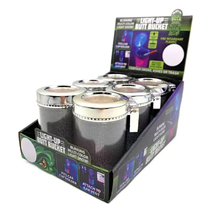 SMOKEZILLA ASHTRAYS BUTT BUCKET LIGHT SHOW - ASSORTED