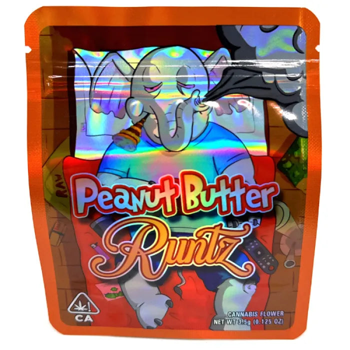 SMOKE PROOF BAGS - PEANUT BUTTER RUNTZ SMOKING ELEPHANT
