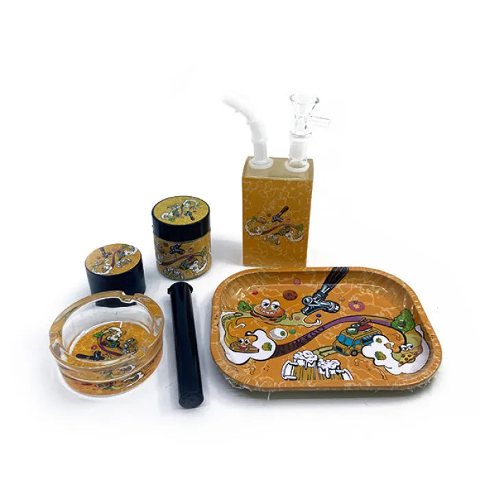 SMOKING SET BAG W/ BONG - ASSORTED