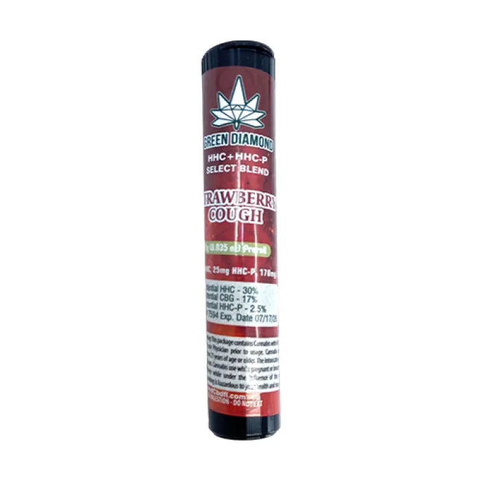 GREEN DIAMOND HHC HHCP PRE ROLL 24CT - STRAWBERRY COUGH SATIVA
