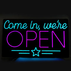 SWAV LED-28 35X17 IN - COME IN WE'RE OPEN