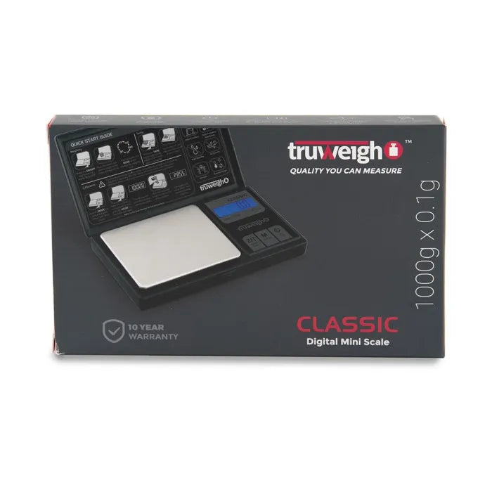 TRUWEIGH CLASSIC DIGITAL MINI SCALE 1000G X 0.1G - BLACK SC-212