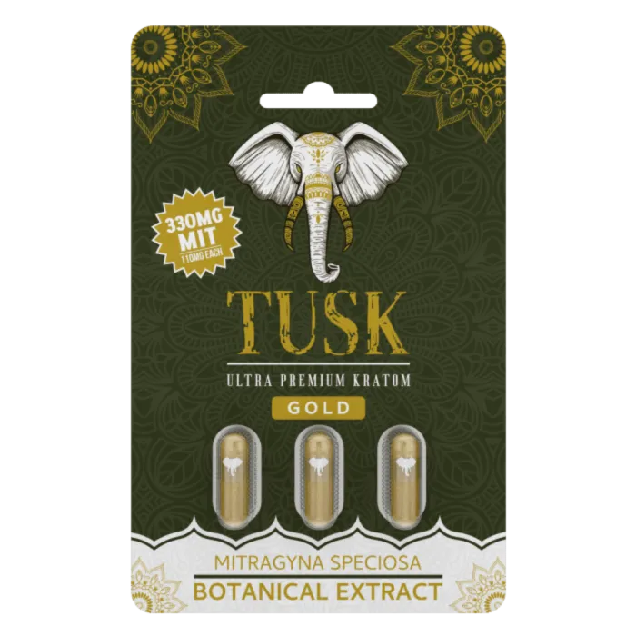 TUSK KRATOM GOLD CAPSULES 3CT