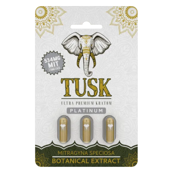 TUSK KRATOM PLATINUM CAPSULES 3CT