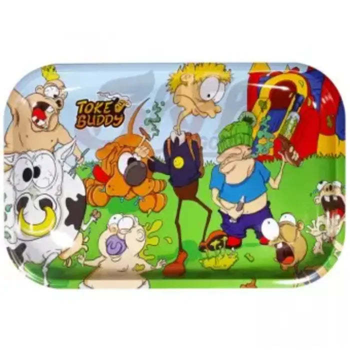 TOKE BUDDY METAL ROLLING TRAY MEDIUM 7 X 11 - BABBYSITTERS