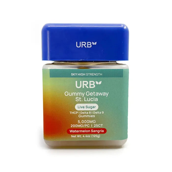 URB GUMMY GETAWAY ST. LUCIA THCP D8 D9 5000MG 25CT