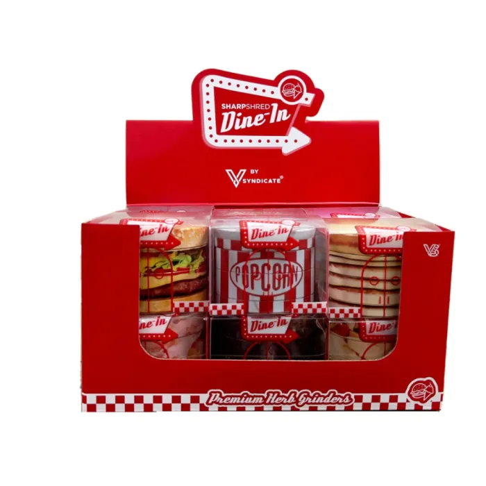V-SYNDICATE DINE-IN GRINDER ZINC 63MM - ASSORTED