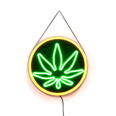 SHOP SIGN NEON W/ REMOTE CONTROL 16"x16" - WEED