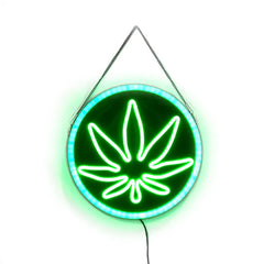 SHOP SIGN NEON W/ REMOTE CONTROL 16"x16" - WEED