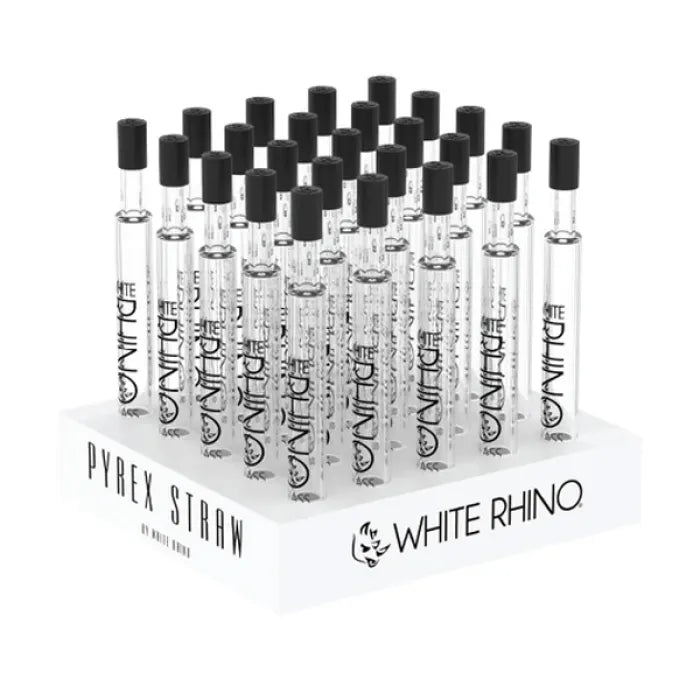 WHITE RHINO DAB STRAWS W/SILICONE CAPS