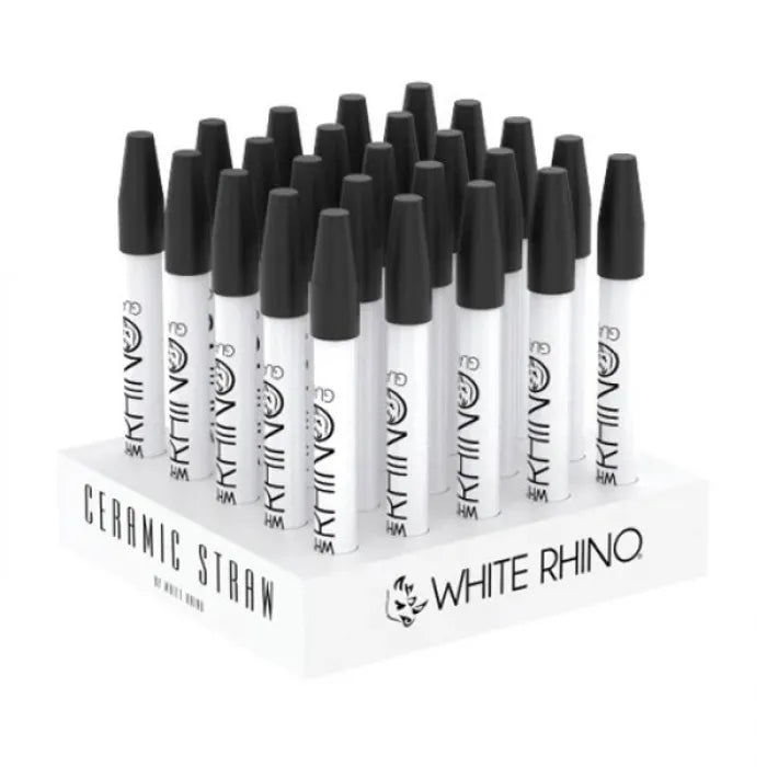 WHITE RHINO DAB STRAWS W/SILICONE CAPS