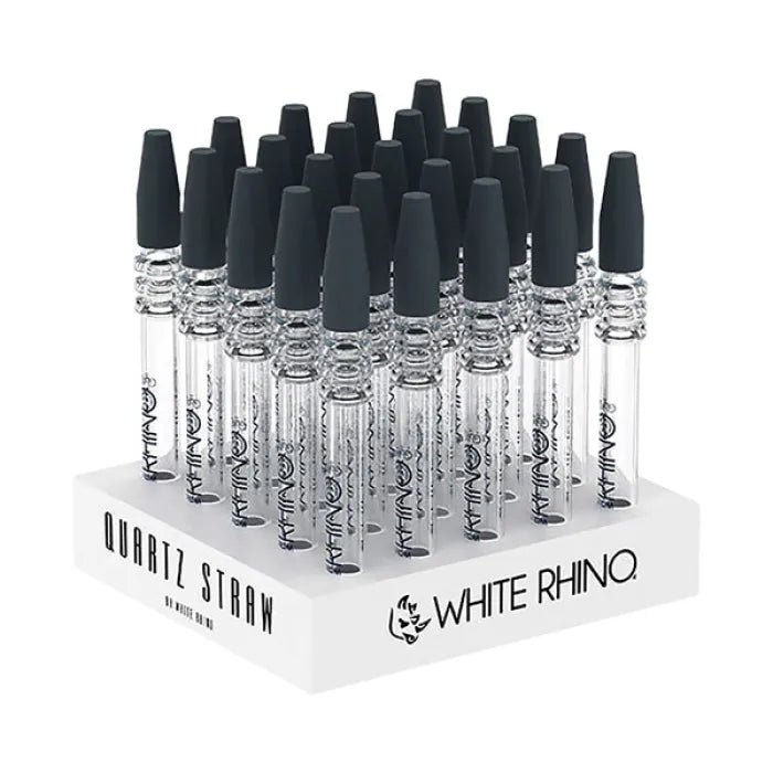 WHITE RHINO DAB STRAWS W/SILICONE CAPS