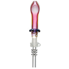 Pulsar Fumed Glass Footed Honey Straw - Titanium Tip / 5.75"