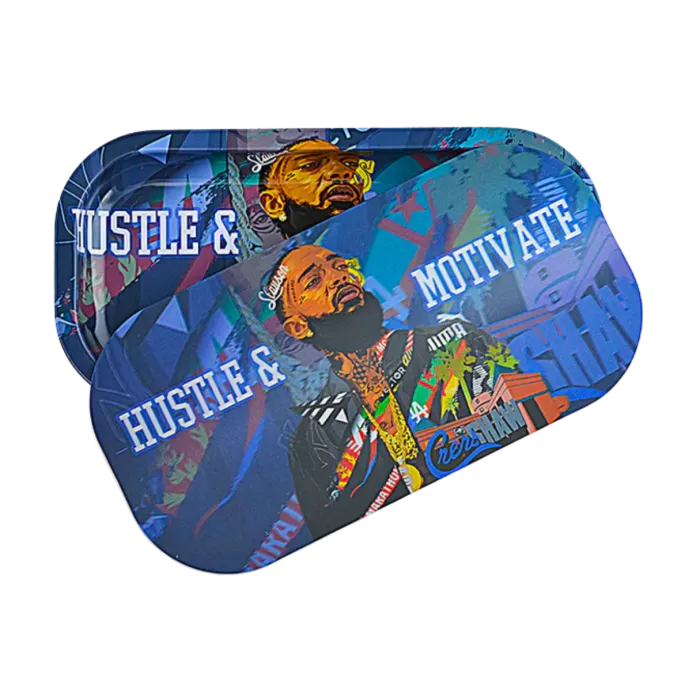DESIGNER 3D SMALL SLIM TRAY - HUSTLE AND MOTIVATE