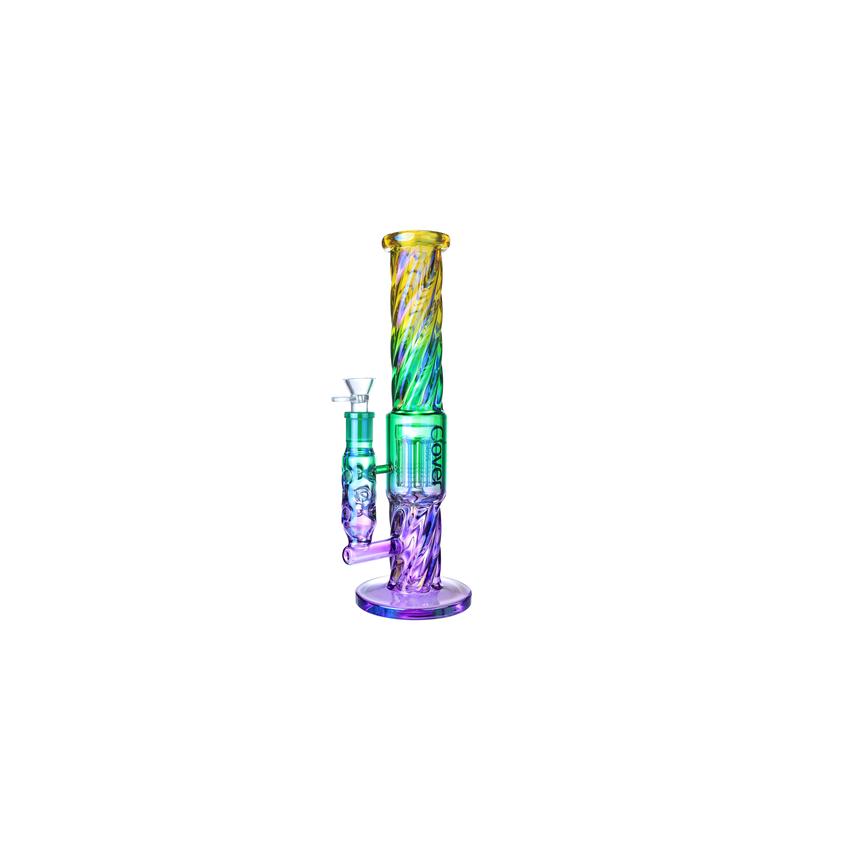 Clover 14" Extended Stem Tree Arm Perc Waterpipe 50x7MM - Colors May Vary - (1 Count)