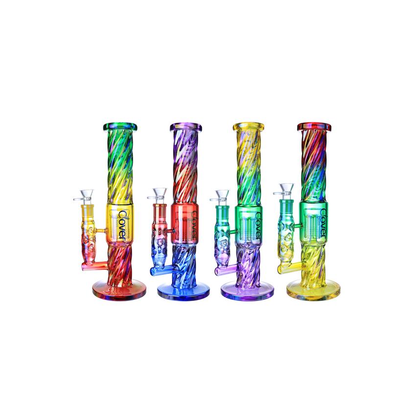 Clover 14" Extended Stem Tree Arm Perc Waterpipe 50x7MM - Colors May Vary - (1 Count)
