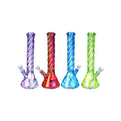 Clover 15" 7mm Swirl Waterpipe - Colors May Vary - (1 Count)