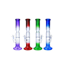 CLOVER 15" Dome Perc Straight Tube Waterpipe - Colors May Vary- (1 Count)