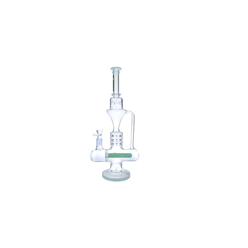 Clover 17" Inline Perc Recycler Waterpipe - Colors May Vary - (1 Count)
