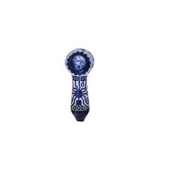Clover 4" Tribal Etched Handpipe Colors May Vary (1 Count)