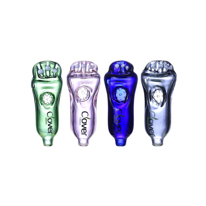 Clover 4.2" Fisted Handpipe -Colors May Vary - (1 Count)