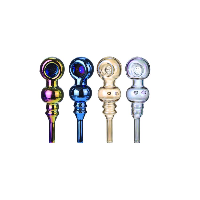 Clover 5.5" Electroplated Two Dotted Handpipe - Colors May Vary - (1 Count)