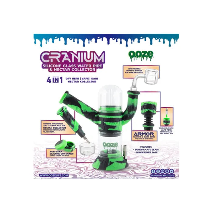 OOZE CRANIUM SILICONE WATER PIPE & NECTAR COLLECTOR