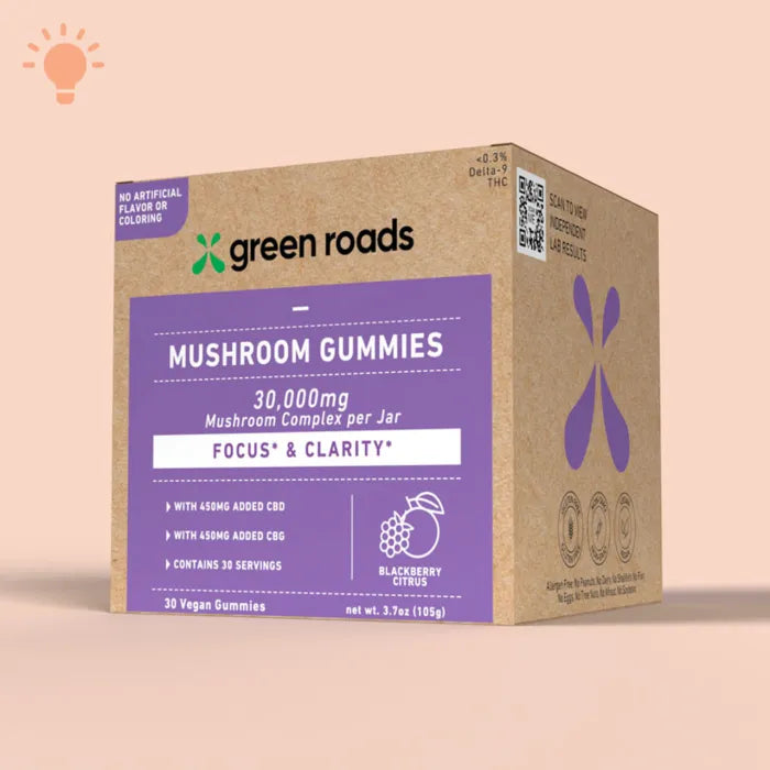 GREEN ROADS MUSHROOM GUMMIES 30K MG 30PC - BLACKBERRY CITRUS