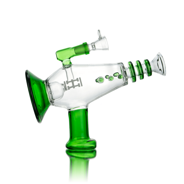 Hemper - 9" Phaser Glass Bubbler Waterpipe - Green - (1 Count)
