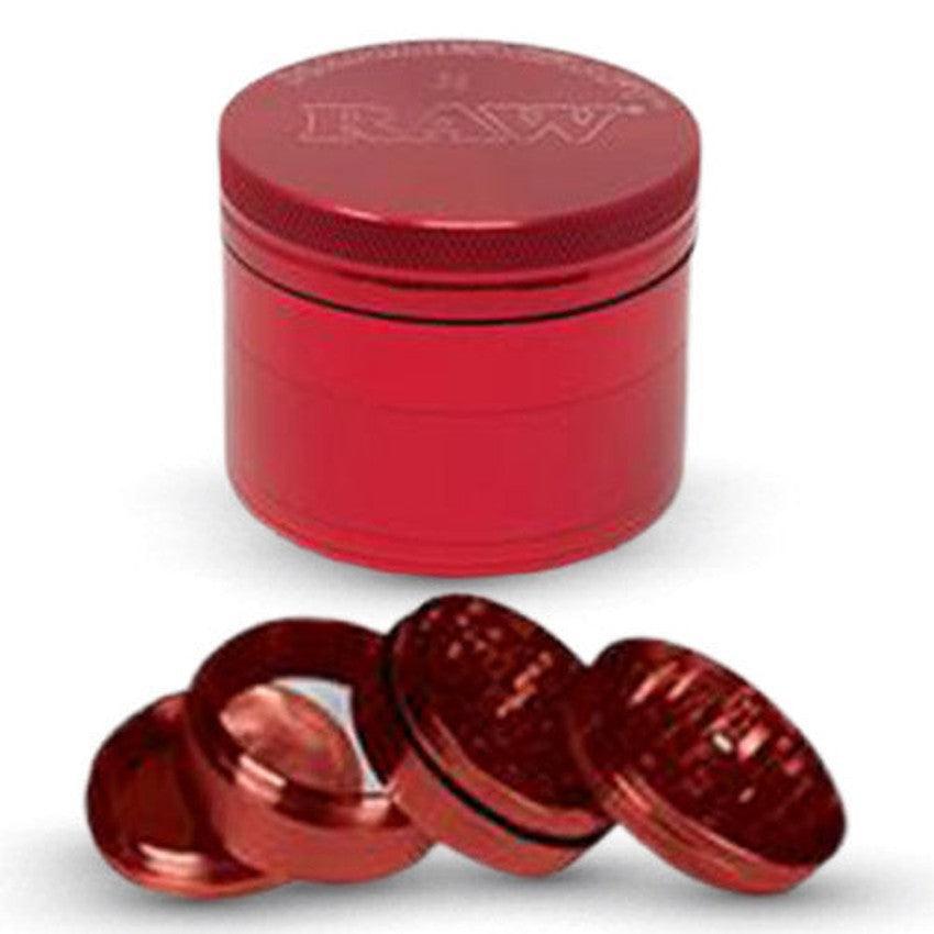 Raw X Hammercraft 4 Piece 2.5" Grinder - Large - Rasta or Red - (1 Count)