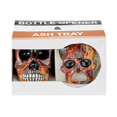 Skull Ash Tray & Bottle Opener Set - (1 Count)