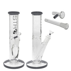 STR8 12" Water Pipe Straight Tube W/ Ice Catcher - Various Colors - (1 Count)