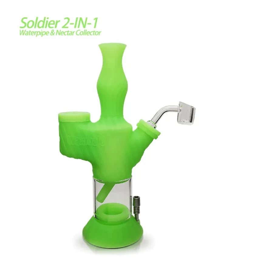 Waxmaid Soldier 2 in 1 Water Pipe & Dab Straw - Color May Vary - (1 Count)
